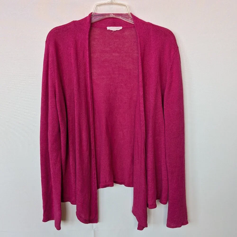 Eileen Fisher Linen Open Front Drape Cardigan - Picture 1 of 5